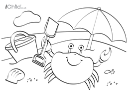 Beach colouring in picture Teaching Resources