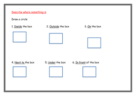 Positional Language Worksheets Year 1 | Teaching Resources