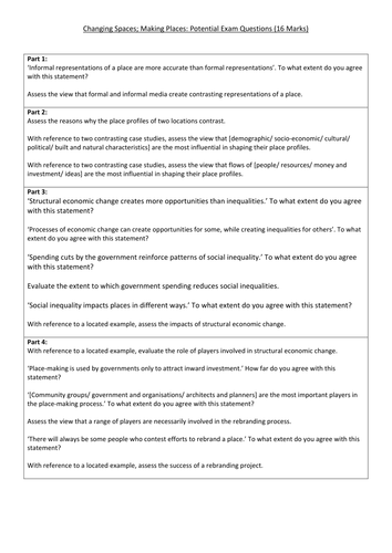 A level geography past papers picture