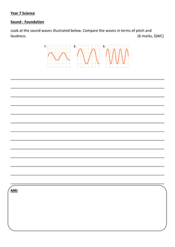 Extended writing task - Sound - Foundation