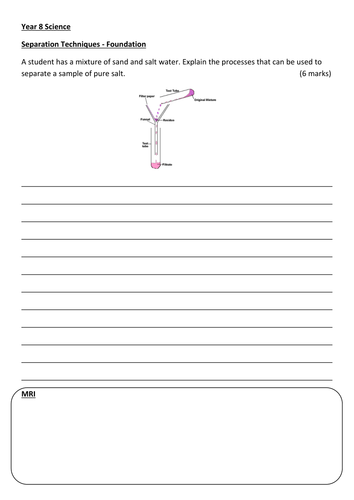 Extended writing task - Separating techniques - Higher