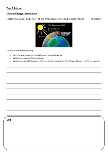Extended writing task - Climate change - Foundation