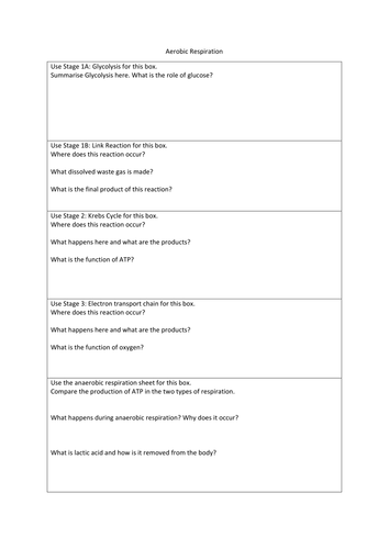 Cellular respiration Unit 4 Health and Social Care Cambridge Technicals 2016