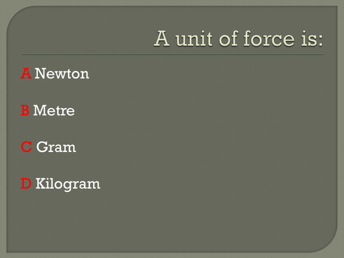 Forces and Pressure KS3 Physics Topic - L11 - Revision of Topic