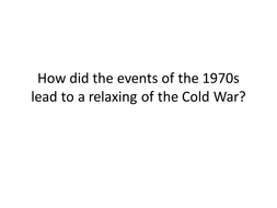 New GCSE 9-1 The Cold war: Detente | Teaching Resources