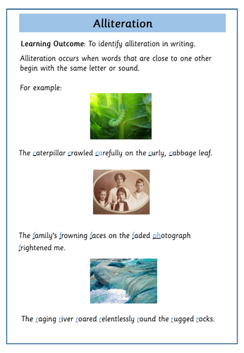 Alliteration Worksheet | Teaching Resources