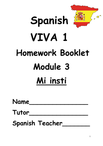 Y7 Mi insti (Revision booklet)