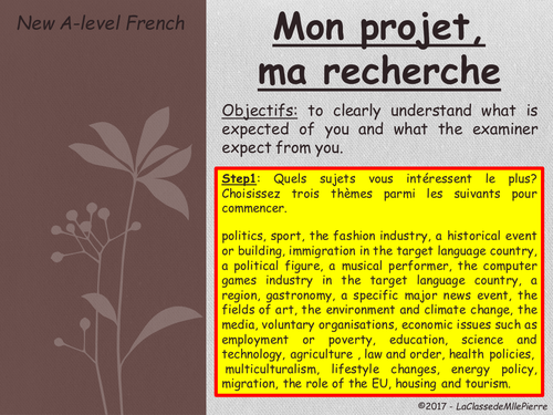 independent research project french a level edexcel