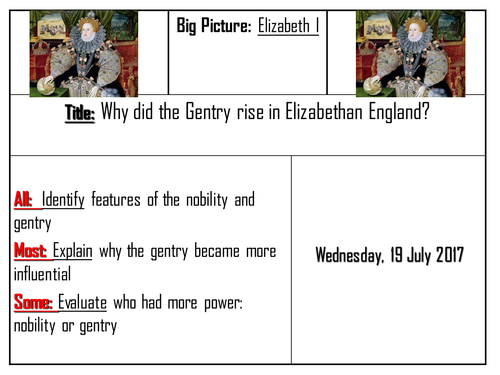 AQA 8145 Elizabeth I - Rise of the Gentry