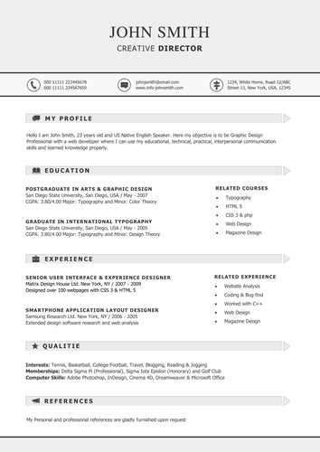 Modern Resume Template for Microsoft Word | Teaching Resources