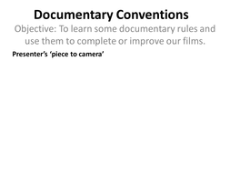 conventions of a documentary
