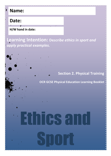 OCR GCSE PE 9-1 2016 Unit 3.3 (Ethical and sociocultural issues in ...