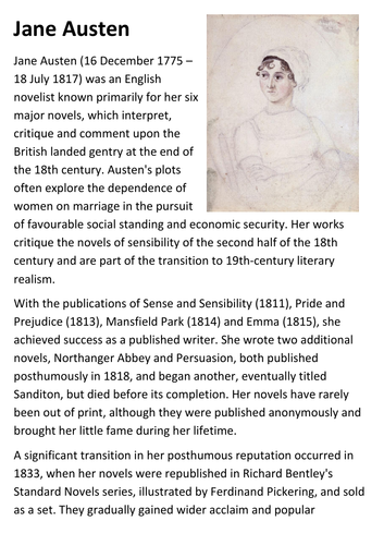 Jane Austen Handout