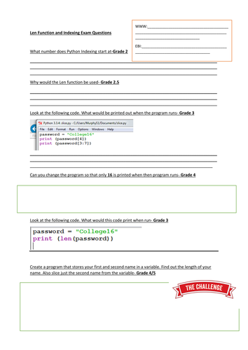 GCSE Python Progress Checks/ Exam Questions/ Activities/ HW | Teaching ...
