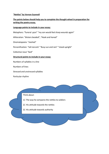 Outstanding sequence of lessons on "Nettles" including differentiation ...