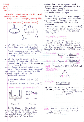 Electricity and Electrostatics - Teachers Note – 2