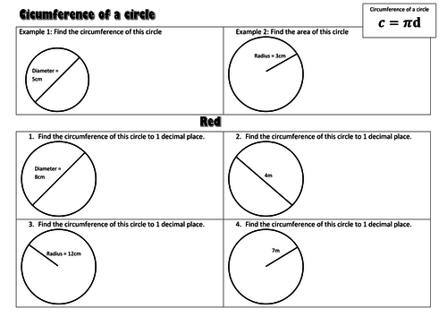 Circumference of circles including reverse Circumference | Teaching ...