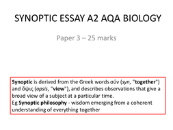 synoptic essay biology examples