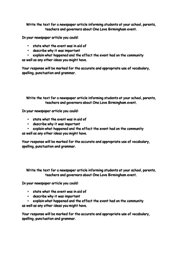 Newspaper articles | Teaching Resources