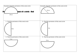 Perimeter Of Semi Circles by Mr_Fant | Teaching Resources