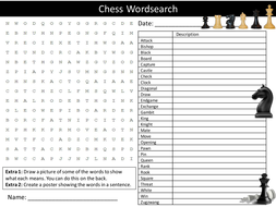 Chess pieces names worksheet image