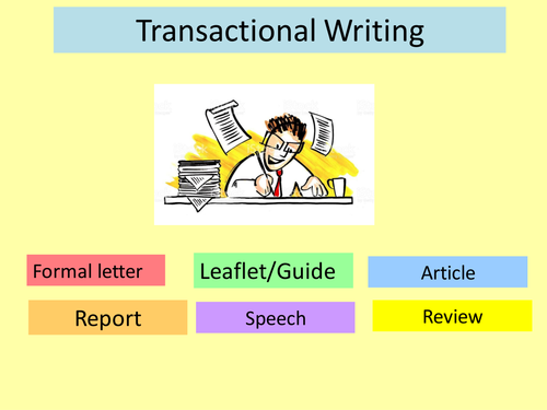 guidelines for teaching and writing essays and transactional texts