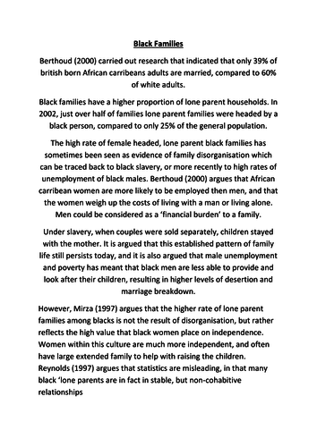 a level sociology family diversity essay