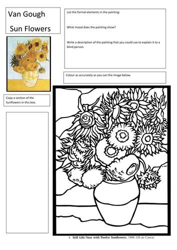 Famous art activity worksheets | Teaching Resources