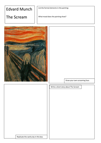 Famous art activity worksheets