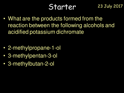 L4 Alcohols to aldehydes and ketones