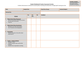 Book / Work Scrutiny Proforma - Whole School Departmental Leadership ...