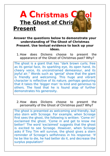 A Christmas Carol: The Ghost of Christmas Present! | Teaching Resources
