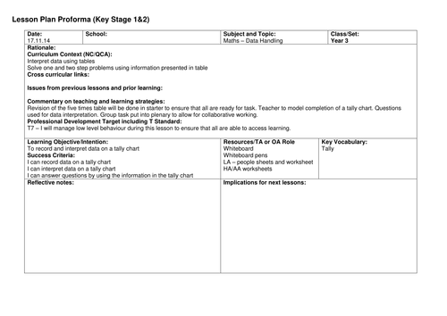 Lesson Plan and differentiated resources Tally Charts Year 3 | Teaching ...
