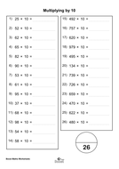 Multiplying Whole Numbers By 10, 100 And 1000 