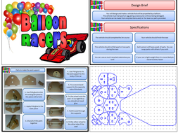 Balloon Race Car 2D Design parts and instructions for students Year 6