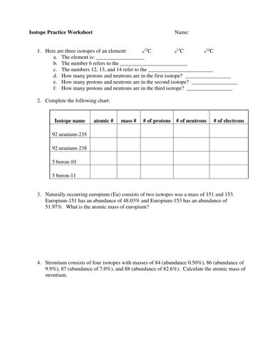 NEW AQA 2016 1-9 GCSE Chemistry (The Periodic Table Chapter) - L7 Isotopes