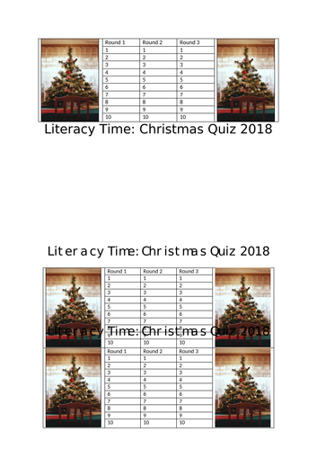 Christmas Literacy Quiz 2018 | Teaching Resources