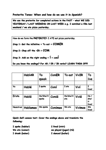 ks4 gcse spanish intensive whole tense revision session for higher and