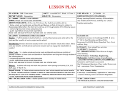 Lesson Plan Economics Year 10 Week 11 Term 1 (Private and social costs1 ...