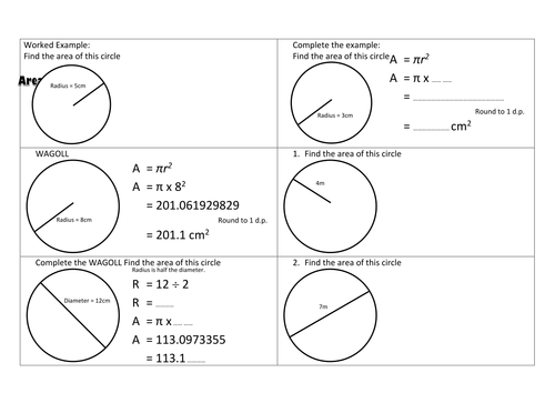 Area of Circles