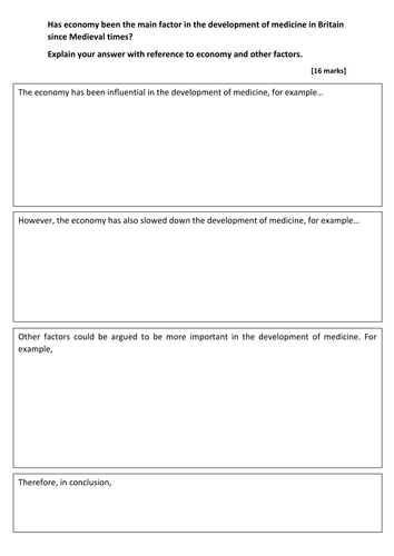 AQA GCSE History - Britain: Health and the People - Q4 Thematic Comparison