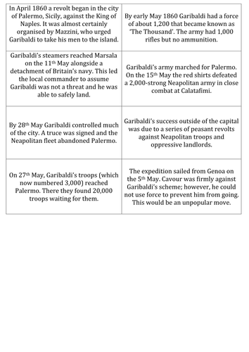 Unification of Italy, 1830-1870: Garibaldi's Expedition to Sicily