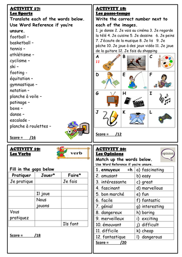 ks3 revision booklet french teaching resources
