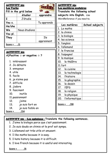 ks3 revision booklet french teaching resources