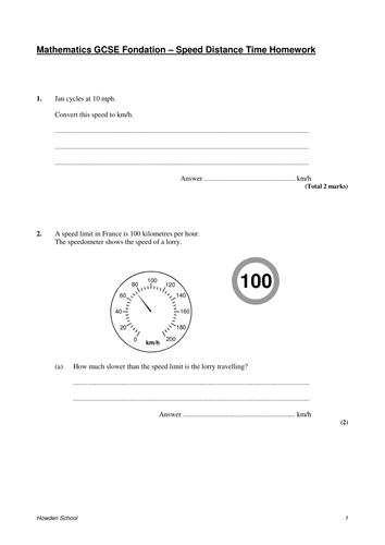 NEW AQA 2016 1-9 GCSE Physics (Forces Chapter): L2 Speed (Distance-Time Graphs)