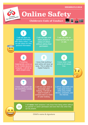 Online Safety Children S Code Of Conduct And Parent S Online Safety Guide Teaching Resources