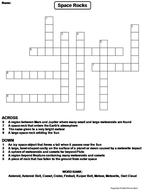 Comets Meteors Meteoroids Meteorites and Asteroids Crossword Puzzle by ...