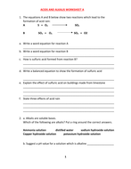 ACIDS AND ALKALIS WORKSHEET A | Teaching Resources