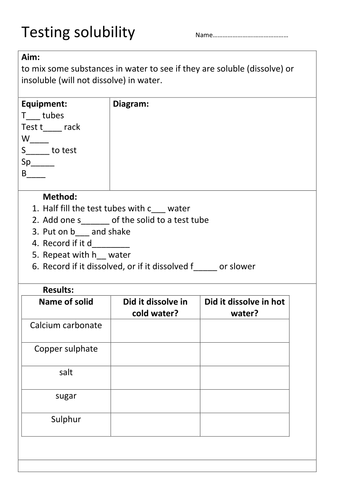 Solubility (KS3) | Teaching Resources