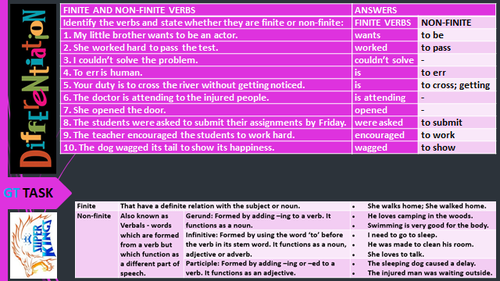 VERB TYPES: WORKSHEETS WITH ANSWERS - 26 EXERCISES | Teaching Resources